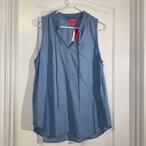 Catherine Malandrino Blue Jean Top Size Large